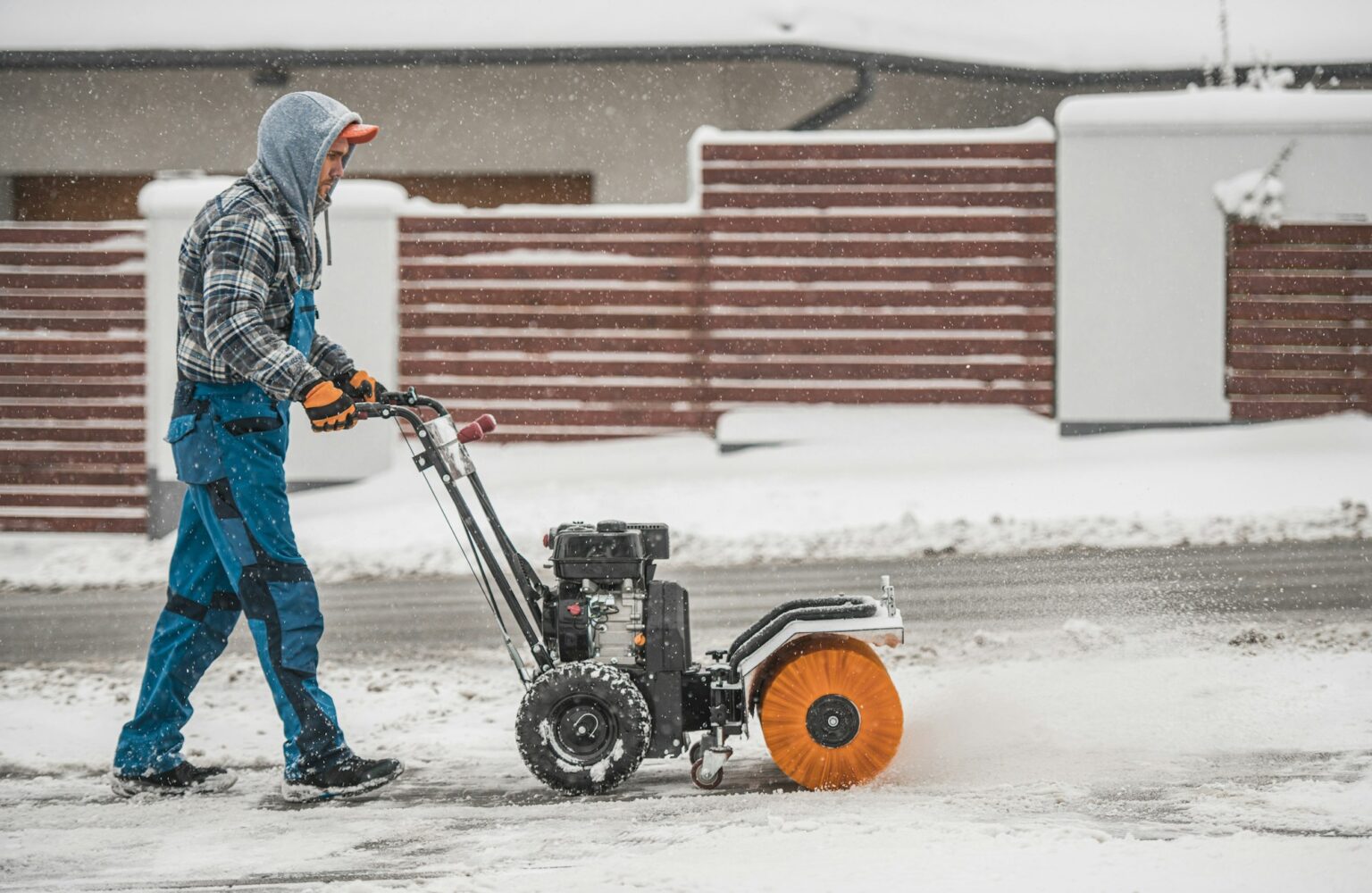 Snow Removal Using Power Broom